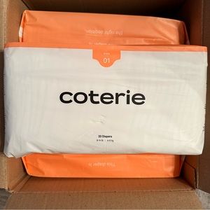 COTERIE Infant Diapers: SIZE 1- X6 Packs 33 diapers/pack Brand New Never Opened